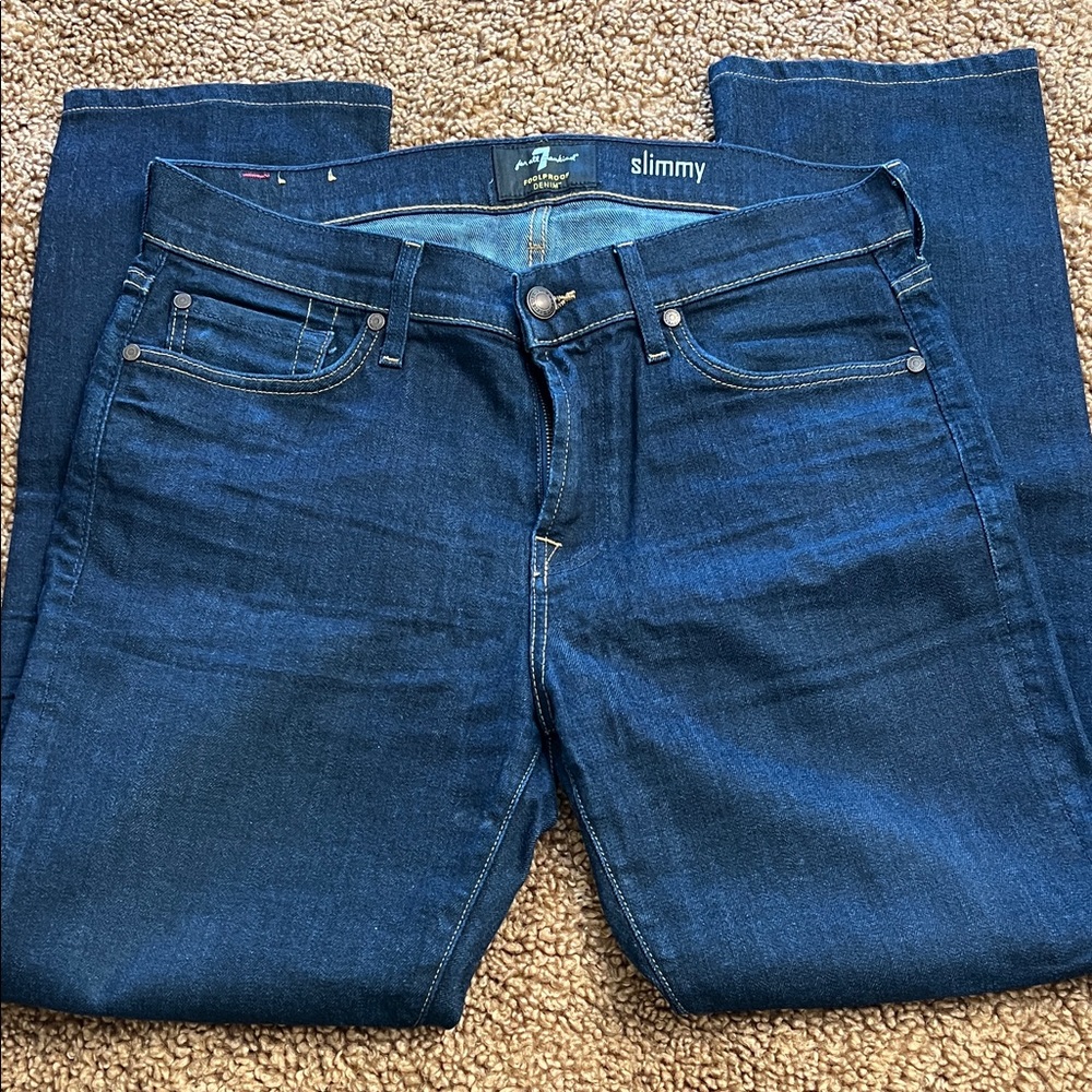 7 For All Mankind Mens Skinny Jeans - Deep Indigo 33 x 29
